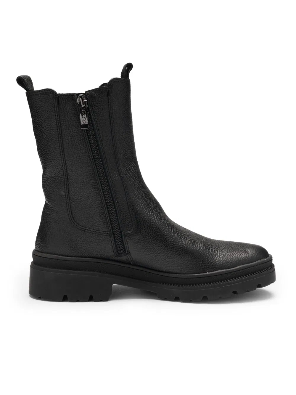 Polacchino inn pelle con zip tacco 3,5 cm.