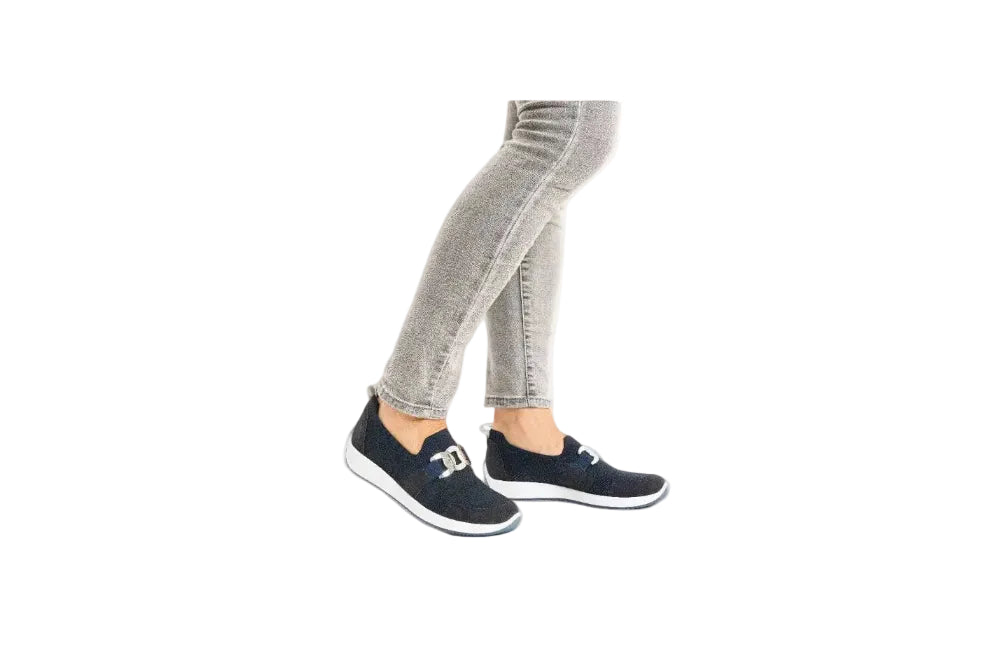 Slip-on in tessuto e pelle tacco 3,5 cm.