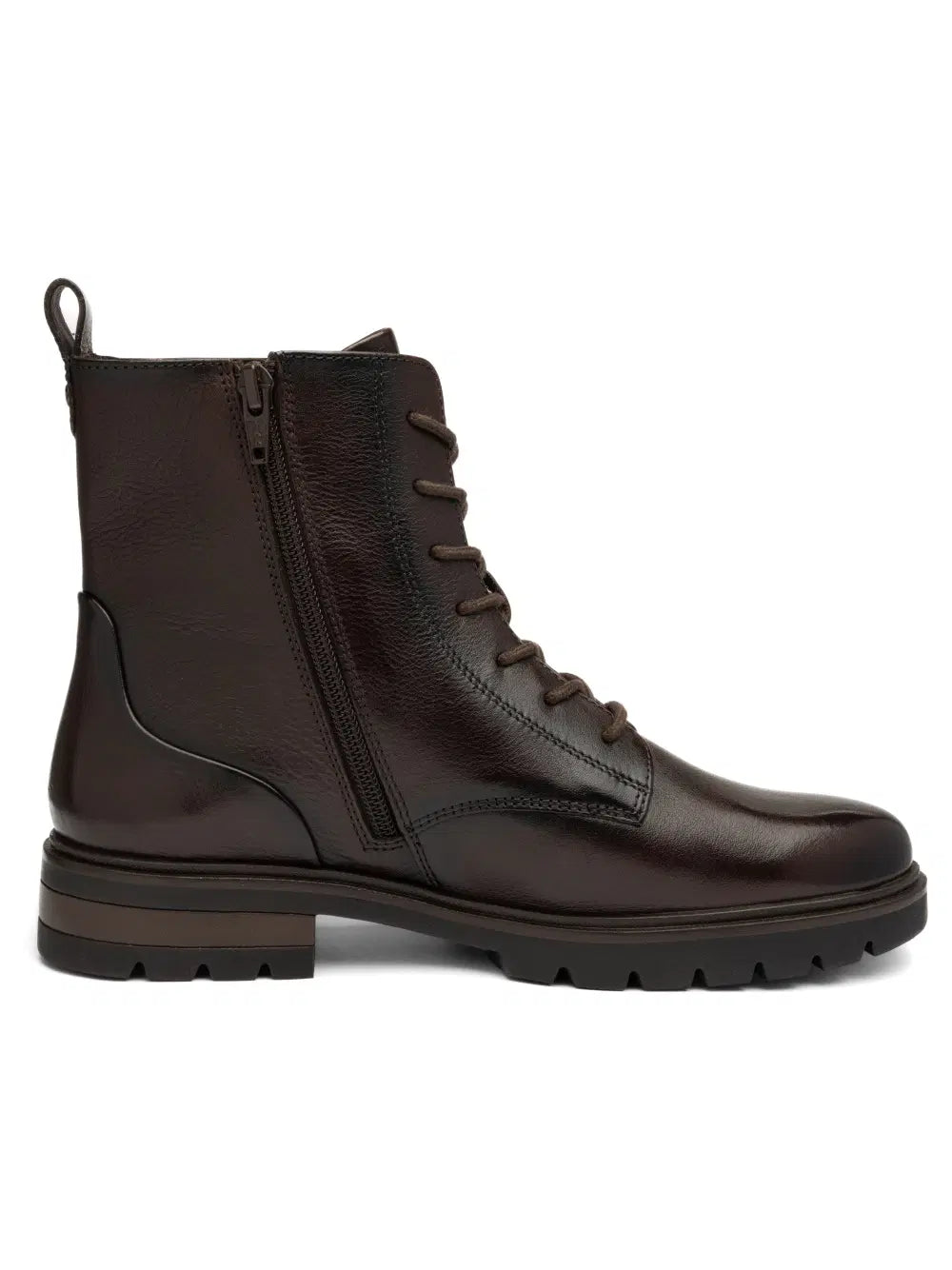 Anfibio in pelle con zip tacco 2,5 cm.