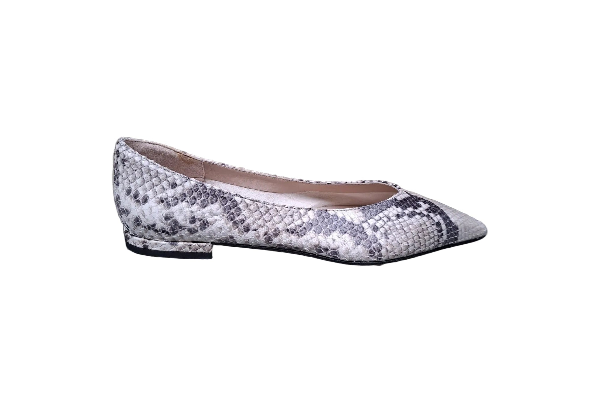 Décolleté slanciato in pelle stampata rettile tacco 1,5 cm. (Copia)