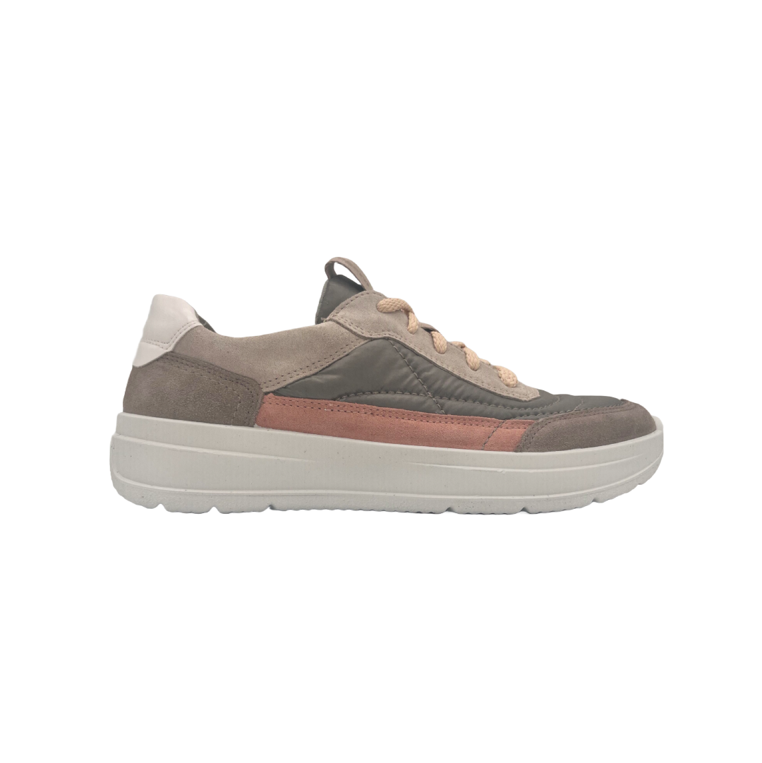Sneaker in camoscio e nylon tacco 3 cm.