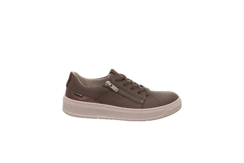 Sneakers in pelle con zip tacco 3 cm.