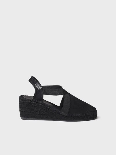Espadrillas in tessuto zeppa 6 cm.