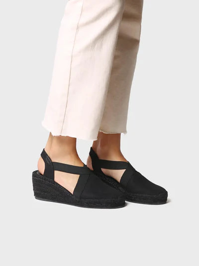 Espadrillas in tessuto zeppa 6 cm.
