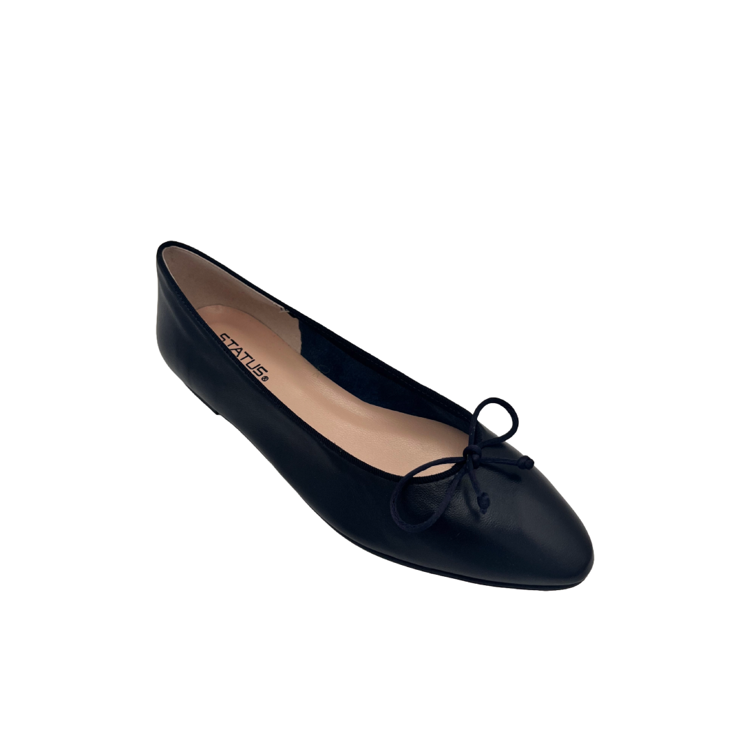 Ballerina leggermente slanciata in pelle tacco 0,5 cm.