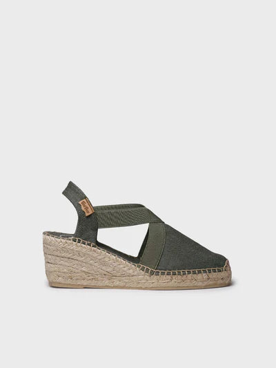 Espadrillas in tessuto zeppa 6 cm.