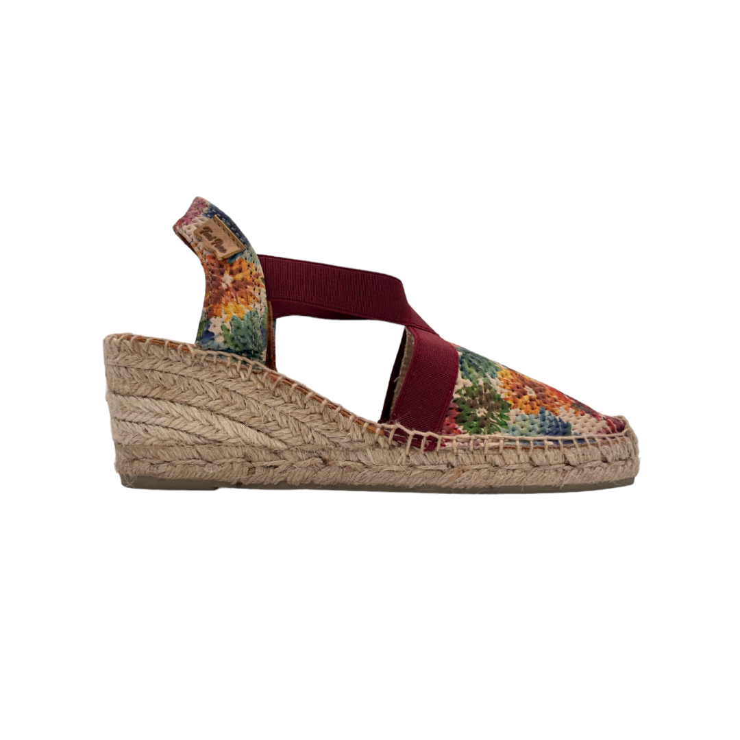 Campesina in pelle zeppa 6 cm.
