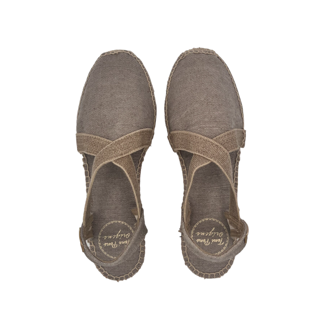 Campesina in tessuto zeppa 3 cm.