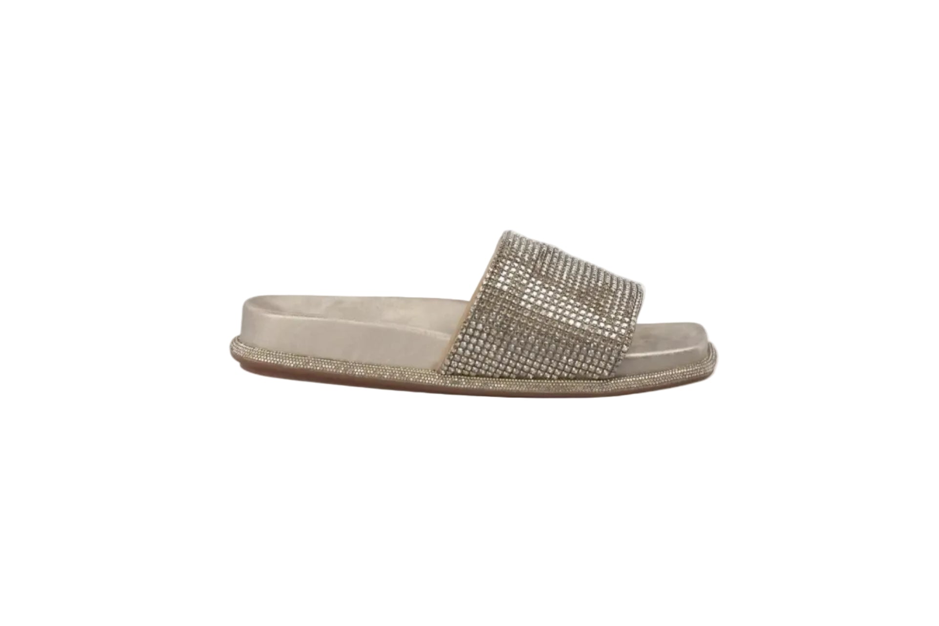 Ciabattina a fascia strass tacco 2 cm.