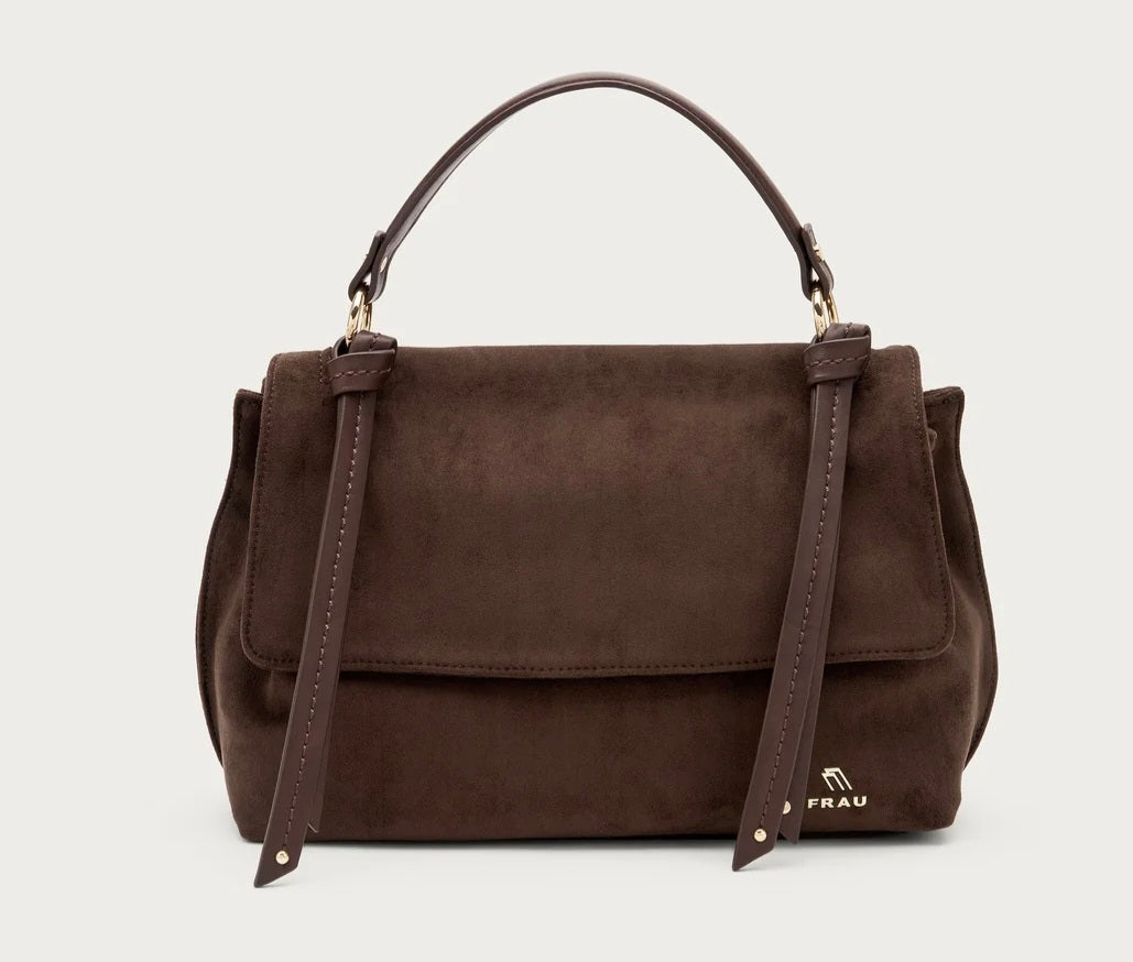 BORSA IN TESSUTO EFFETTO SUEDE CON TRACOLLA