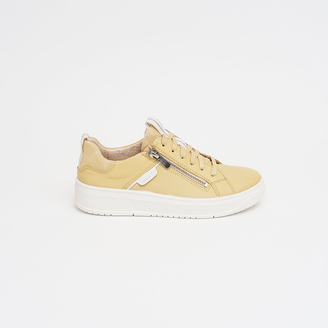 Sneakers in pelle con zip tacco 3 cm.