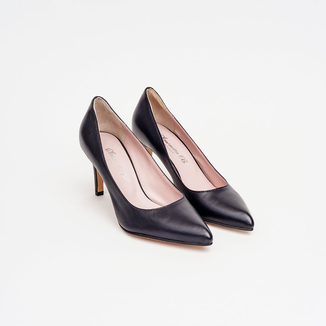 Décolleté in pelle tacco 8 cm.