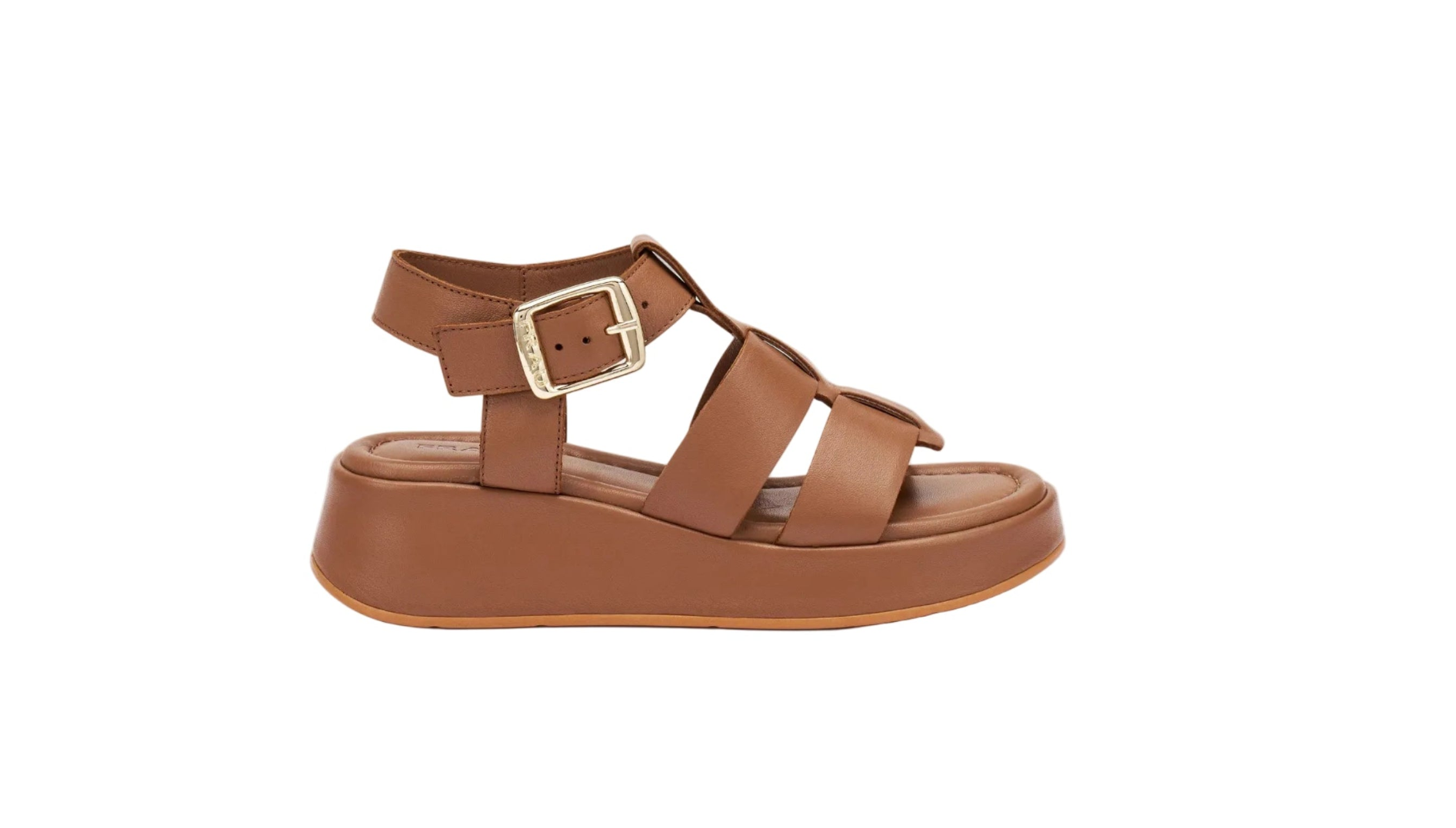 Sandalo gladiatore in pelle zeppa 4 cm.