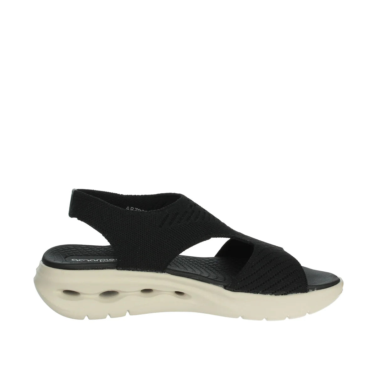 Sandalo regolabile in tessuto elasticizzato zeppa 4  cm.
