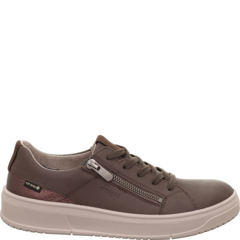 Sneakers in pelle con zip   tacco 3 cm.