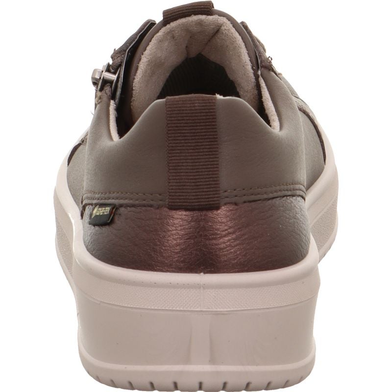 Sneakers in pelle con zip   tacco 3 cm.