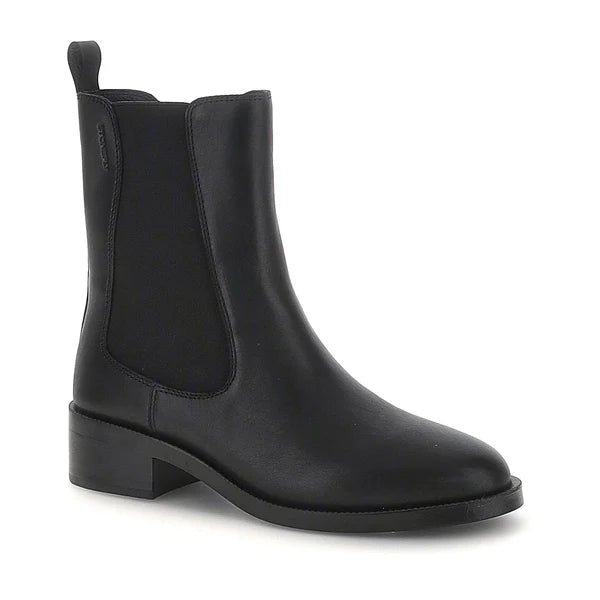 Polacchino zip in pelle tacco 3,5 cm.