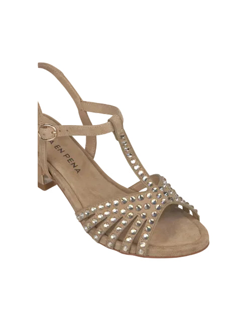 Sandalo listini strass tacco 7 cm.