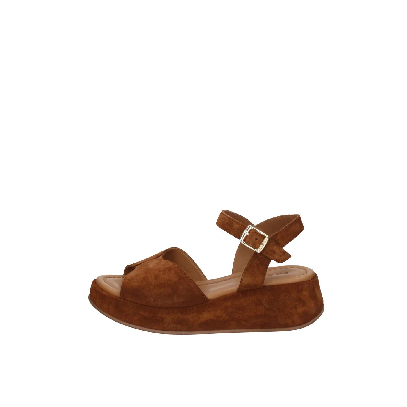 Sandalo in camoscio zeppa 4 cm.