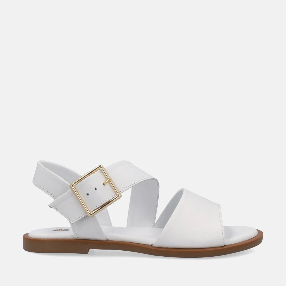Sandalo flat in pelle tacco  1,5 cm.