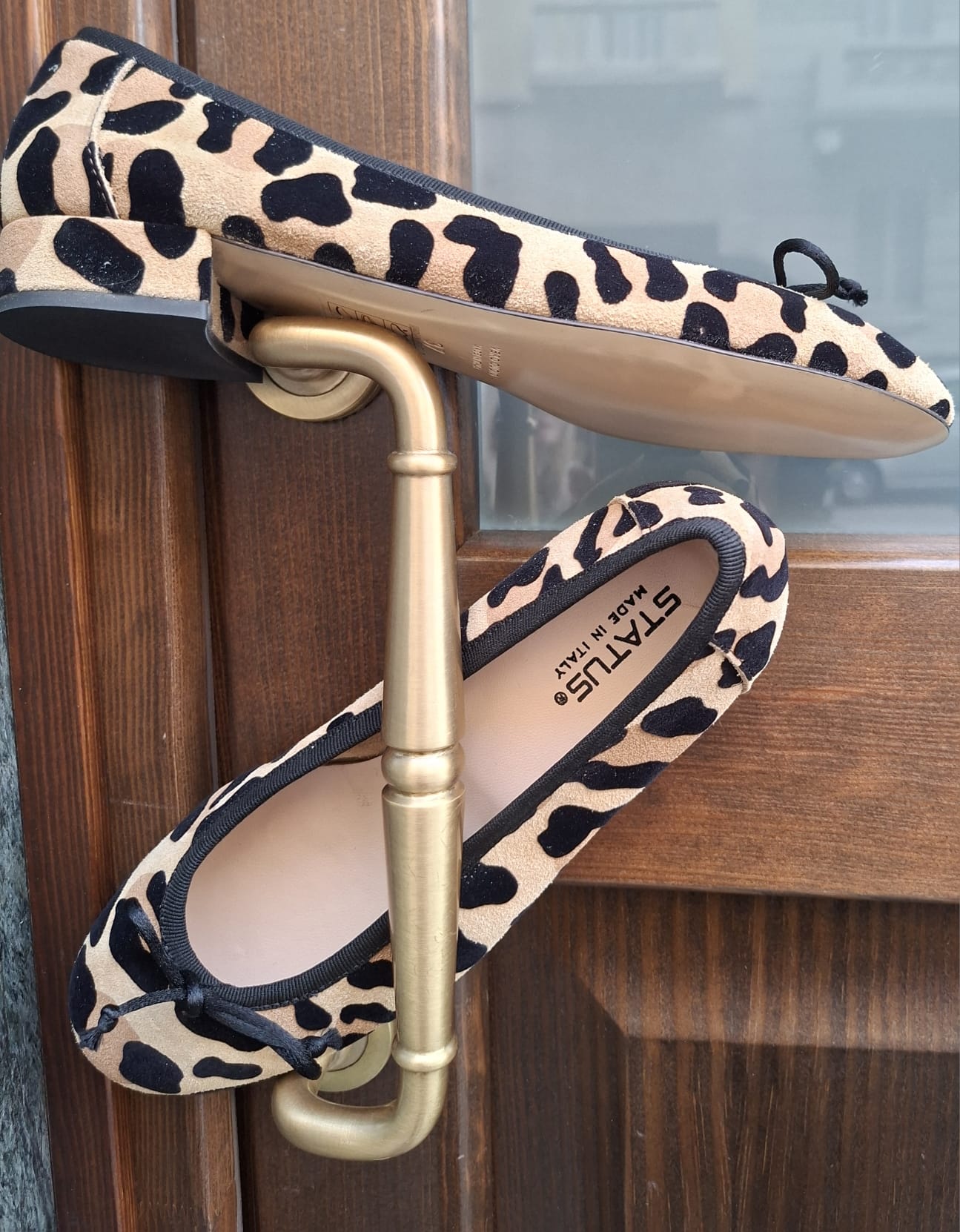 Décollètè camoscio stampa animalier tacco 2,5 cm.