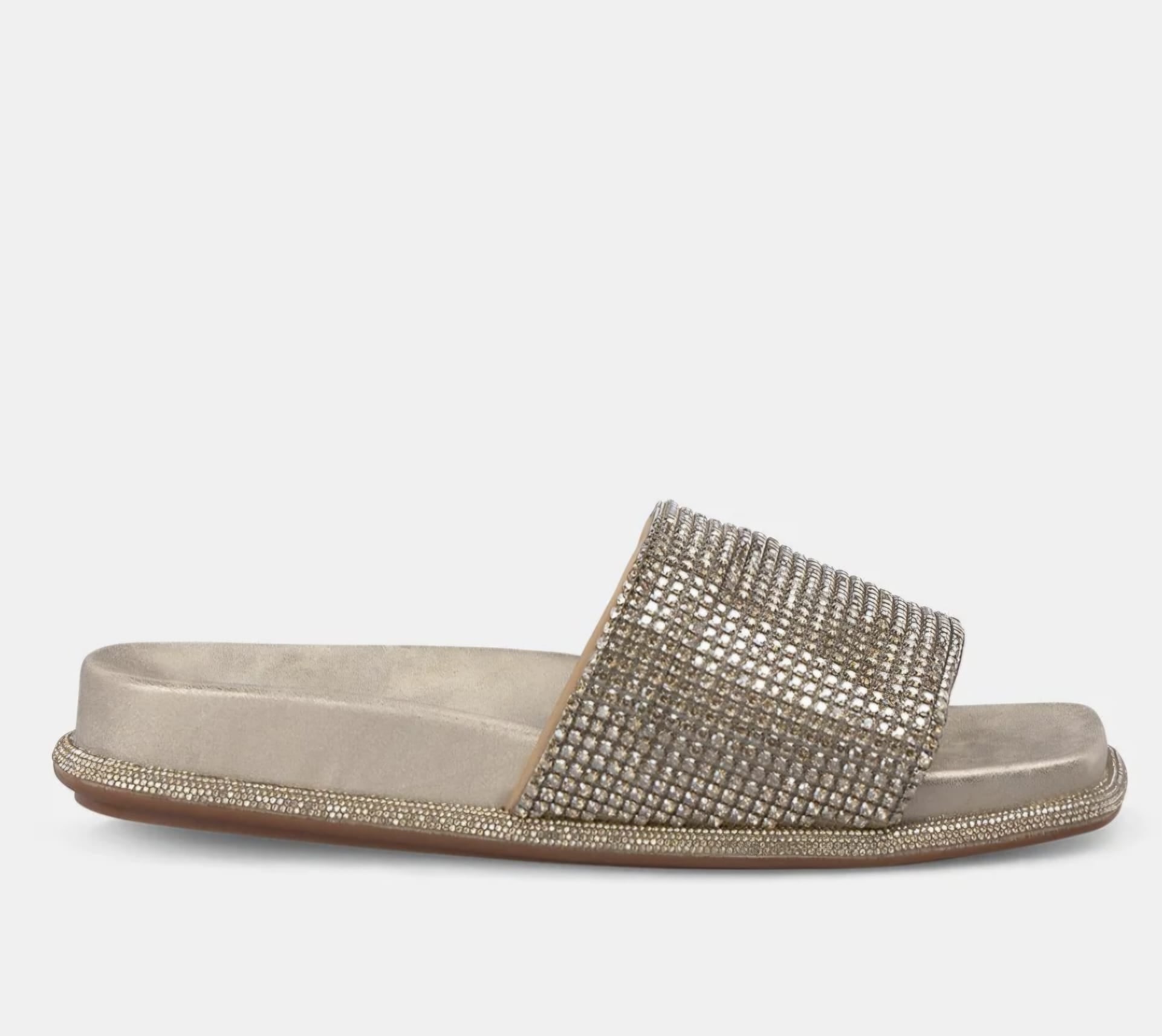 Ciabattina a fascia strass tacco 2 cm.